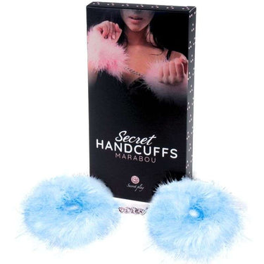 Manette in Alluminio Azzurre con Marabù – Sogni Erotici Sicuri